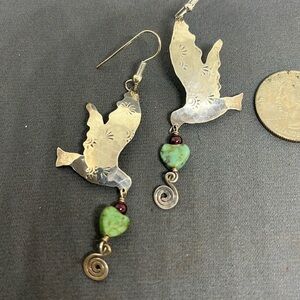 Vintage Sterling silver bird earrings.